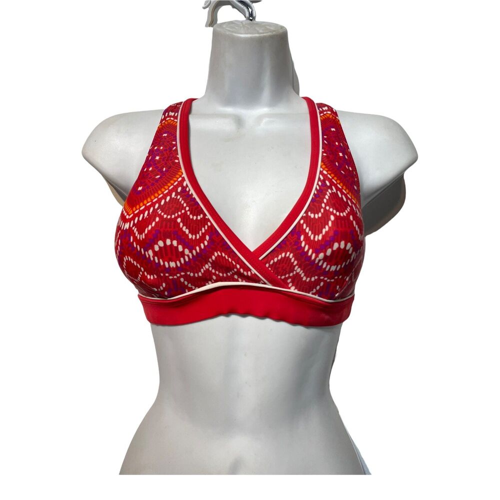 Athleta Womens XXS Cozumel Twist Back Saffron red Padded Bikini Swim Top